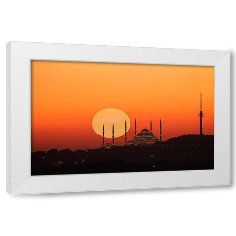 Sunrise In Istanbul White Modern Wood Framed Art Print by Jin, Jie