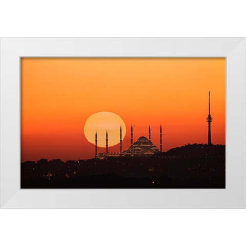 Sunrise In Istanbul White Modern Wood Framed Art Print by Jin, Jie