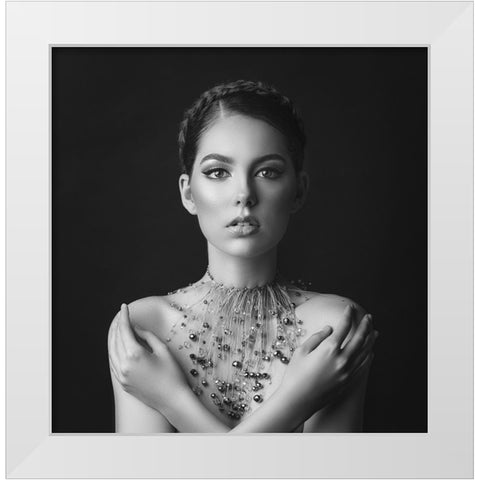 Jewels White Modern Wood Framed Art Print by Fedur, Adalia
