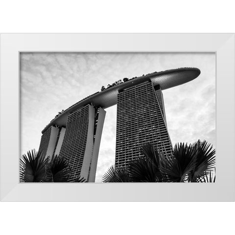 The Marina bay White Modern Wood Framed Art Print by Haimovich, Noam