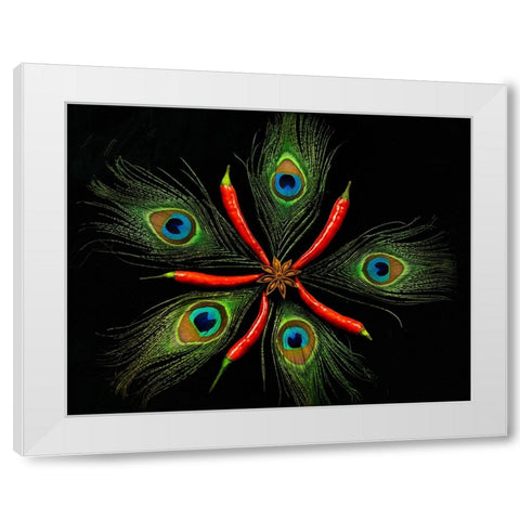 Red dwarf White Modern Wood Framed Art Print by Mendoza, Danny