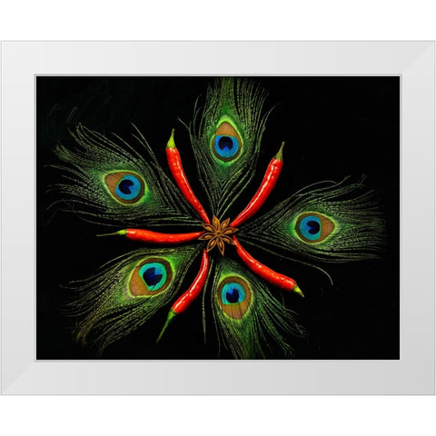 Red dwarf White Modern Wood Framed Art Print by Mendoza, Danny
