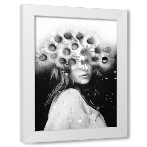 The flowering of the mind White Modern Wood Framed Art Print by Urbonaviciene, Ingrida