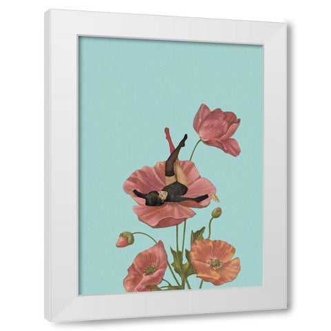 Colourful Dreamer White Modern Wood Framed Art Print by Leon, Maarten