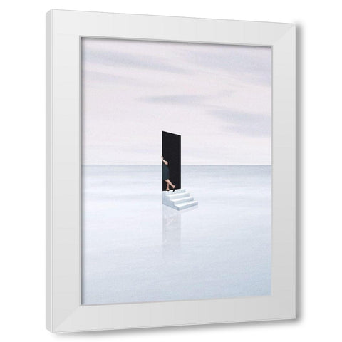 Escapism White Modern Wood Framed Art Print by Leon, Maarten