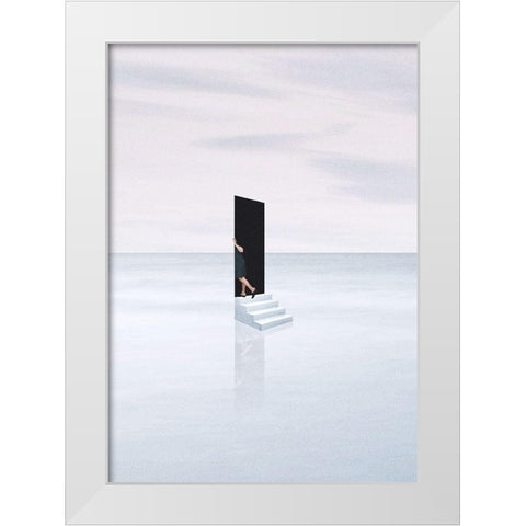 Escapism White Modern Wood Framed Art Print by Leon, Maarten