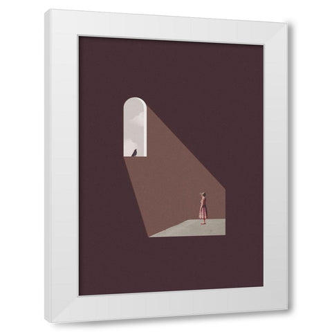 Enlighten me White Modern Wood Framed Art Print by Leon, Maarten