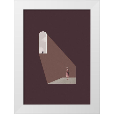 Enlighten me White Modern Wood Framed Art Print by Leon, Maarten
