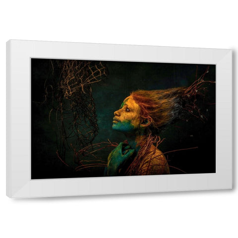 MERMAID White Modern Wood Framed Art Print by Paul, Dipankar