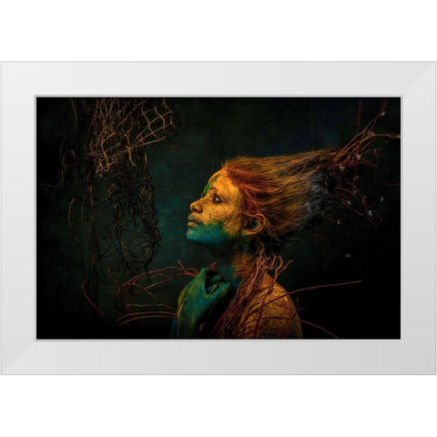 MERMAID White Modern Wood Framed Art Print by Paul, Dipankar