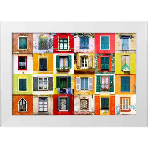 Twenty Four Windows White Modern Wood Framed Art Print by Shrayer, Igor