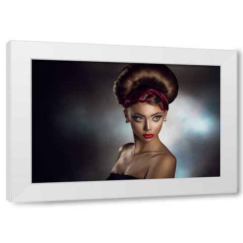 Anita 7 White Modern Wood Framed Art Print by Tambe, Peppe