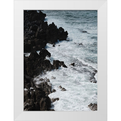 Untitled White Modern Wood Framed Art Print by Zheng, Sheng