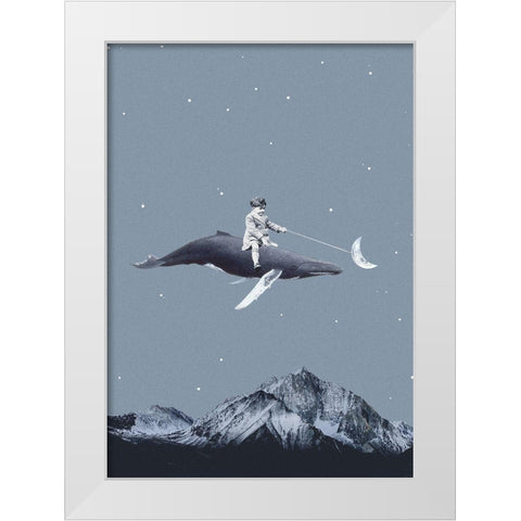 Aim for the moon White Modern Wood Framed Art Print by Leon, Maarten