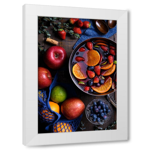 Sangria Table White Modern Wood Framed Art Print by Aoki, Juri