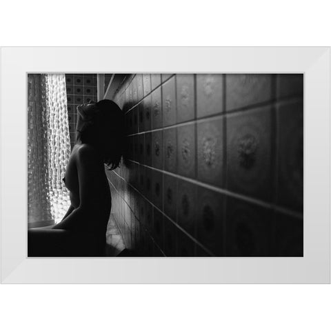 Afternoon Girl White Modern Wood Framed Art Print by Ishikura, Takaaki