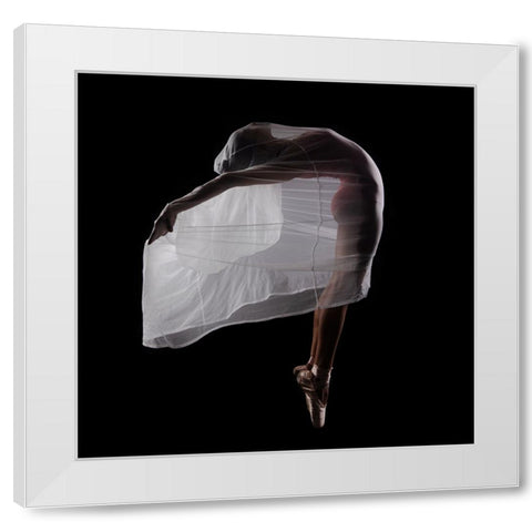 Ballet7551 White Modern Wood Framed Art Print by Dawn, Rajat