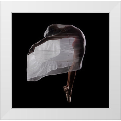 Ballet7551 White Modern Wood Framed Art Print by Dawn, Rajat