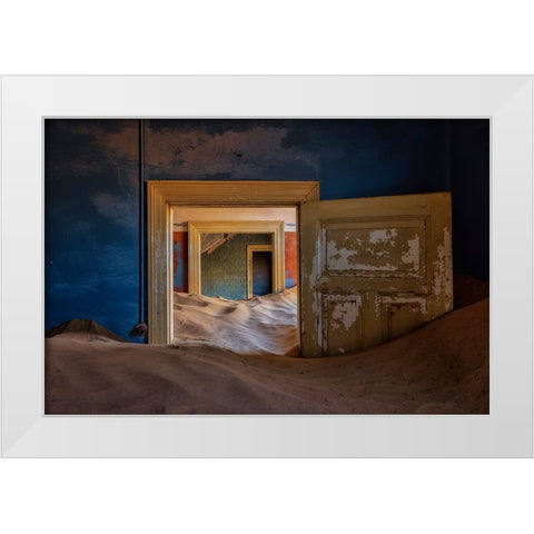 Faded Glory White Modern Wood Framed Art Print by Zheng, Michael