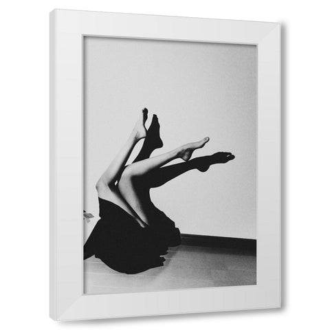 crane White Modern Wood Framed Art Print by Sangan, Kurosaki