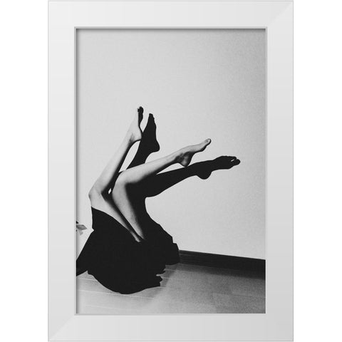 crane White Modern Wood Framed Art Print by Sangan, Kurosaki