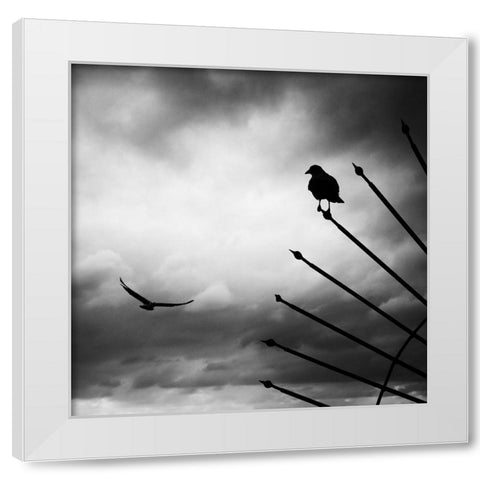 Welcome White Modern Wood Framed Art Print by Sefer, Emel