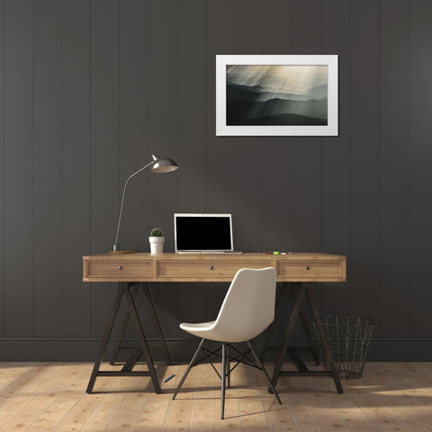 Raining light White Modern Wood Framed Art Print by Miron, Stefan