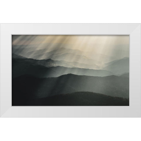 Raining light White Modern Wood Framed Art Print by Miron, Stefan