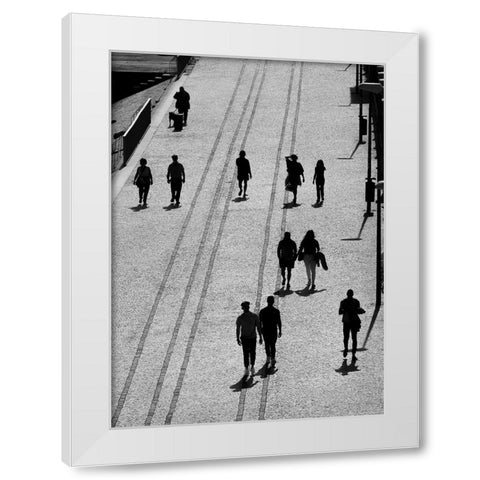 The Walk White Modern Wood Framed Art Print by De Malleray, Delphine