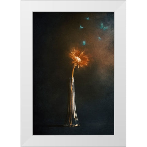 Peaceful Moments White Modern Wood Framed Art Print by Kiral, Cicek