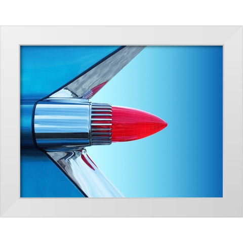 Us Classic Car Sedan Deville 1959 Tail Fin Abstract White Modern Wood Framed Art Print by Gube, Beate