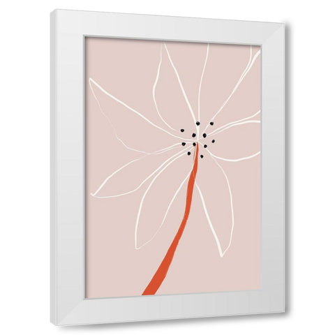 Abstract Flower No 1 White Modern Wood Framed Art Print by Sawall, Anastasia