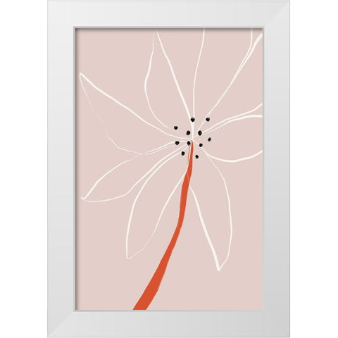 Abstract Flower No 1 White Modern Wood Framed Art Print by Sawall, Anastasia