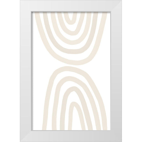 Beige Rainbow White Modern Wood Framed Art Print by Sawall, Anastasia