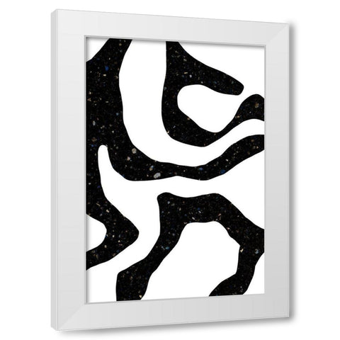 Black Gems White Modern Wood Framed Art Print by Sawall, Anastasia