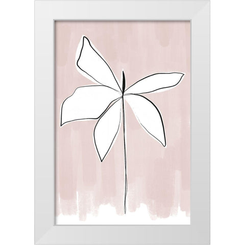 Bordered Flower White Modern Wood Framed Art Print by Sawall, Anastasia