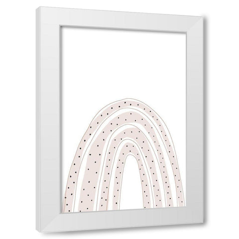 Dotted Rainbow White Modern Wood Framed Art Print by Sawall, Anastasia