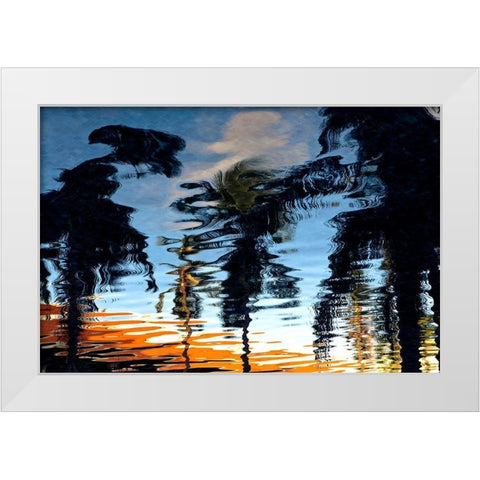 Palm Reflections White Modern Wood Framed Art Print by Mossholder, Tim