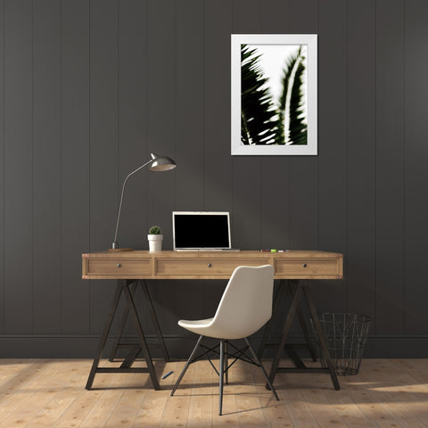 Palm Branches White Modern Wood Framed Art Print by Mossholder, Tim