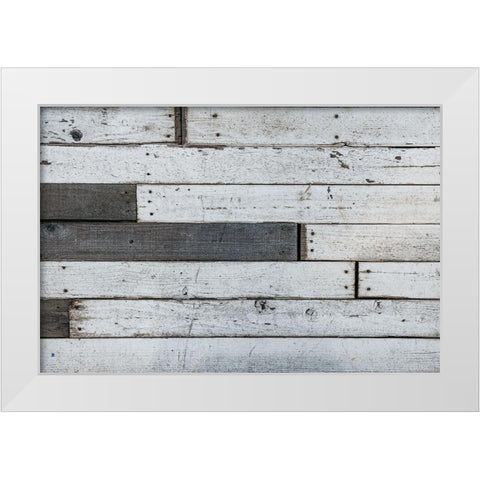 Wood Planks White Modern Wood Framed Art Print by Mossholder, Tim