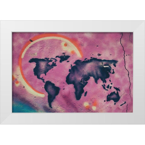 Pink World White Modern Wood Framed Art Print by Mossholder, Tim