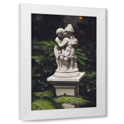 Lovers Embrace White Modern Wood Framed Art Print by Mossholder, Tim