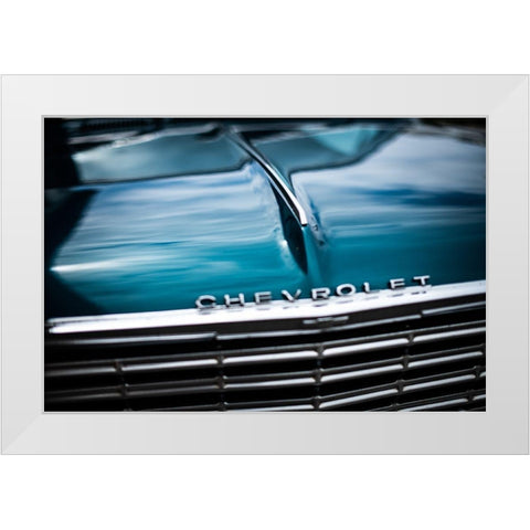 Chevy White Modern Wood Framed Art Print by Mossholder, Tim