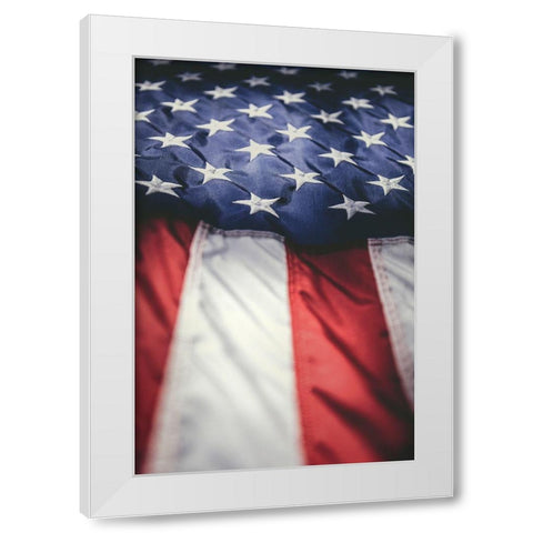 Old Glory White Modern Wood Framed Art Print by Mossholder, Tim