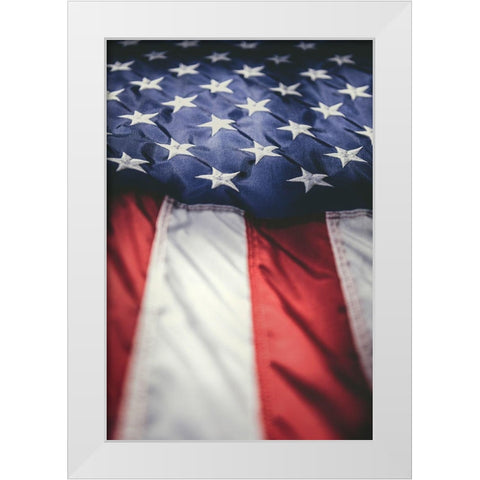 Old Glory White Modern Wood Framed Art Print by Mossholder, Tim