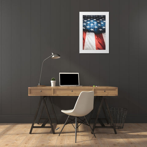 Old Glory White Modern Wood Framed Art Print by Mossholder, Tim