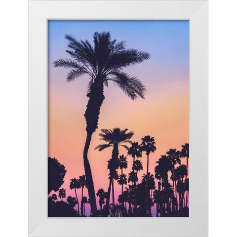 Palms at Sunset White Modern Wood Framed Art Print by Mossholder, Tim