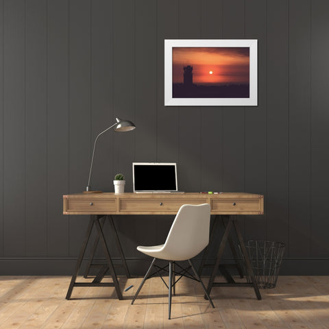 Orange Airport White Modern Wood Framed Art Print by Mossholder, Tim