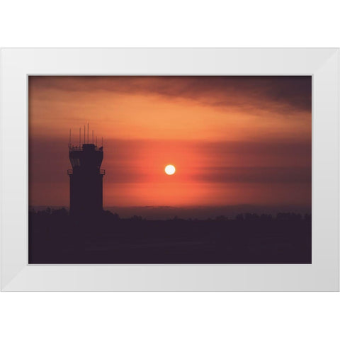 Orange Airport White Modern Wood Framed Art Print by Mossholder, Tim