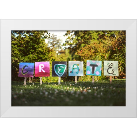 Create White Modern Wood Framed Art Print by Mossholder, Tim